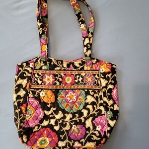 Vera Bradley Suzani Black Floral Print Tote